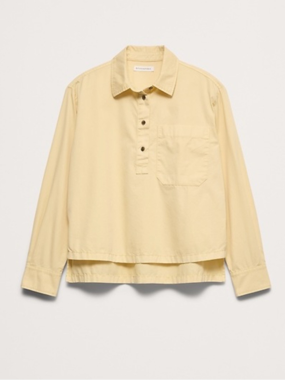 Women’s banana republic Relaxed Cotton-Twill Popover Shirt pale yellow size XS